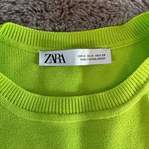 Zara Bright Green Short Sleeve Top